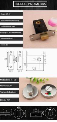 Toilet Indicator with brass deadbolt lock, bathroom indicator ,bathroom passage lock