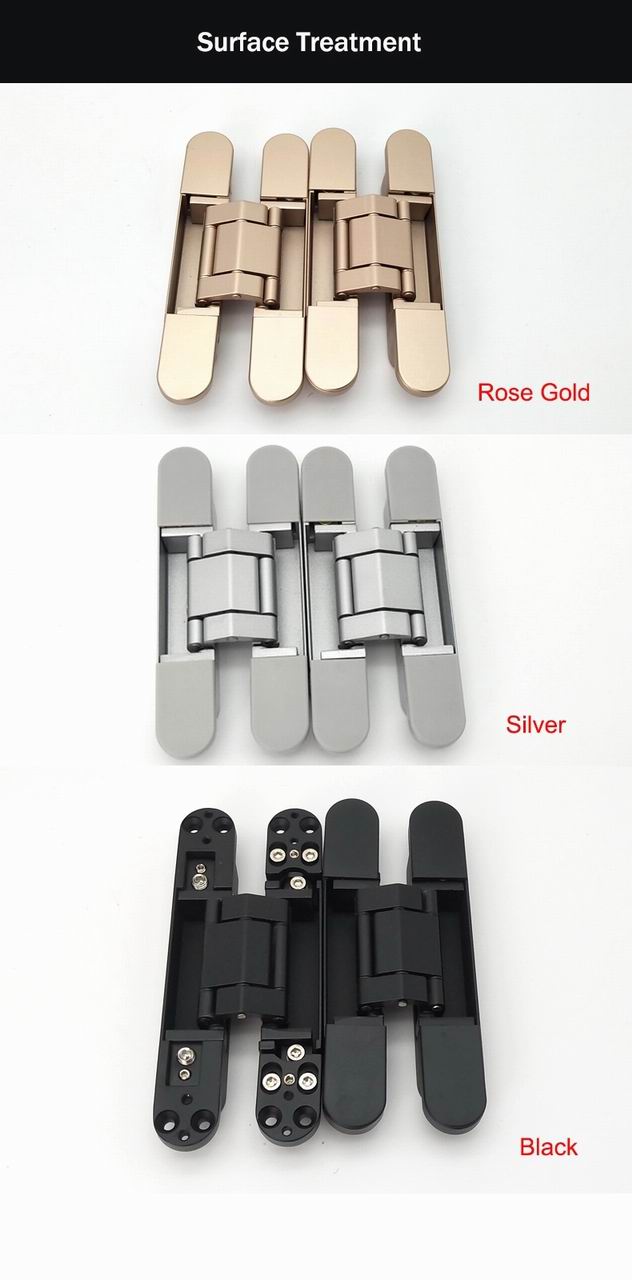 3D adjustable invisible door hinges